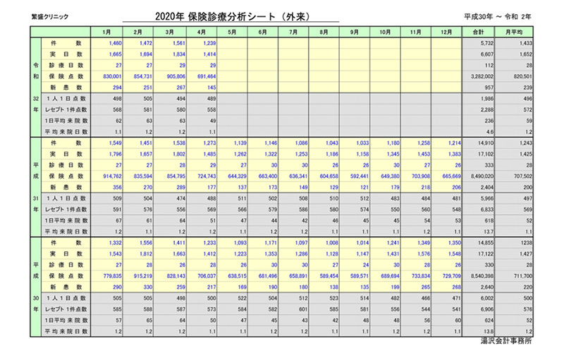 保険診療分析シート