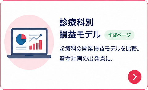 診療科別 損益モデル｜7診療科の開業損益モデルを比較。資金計画の出発点に。